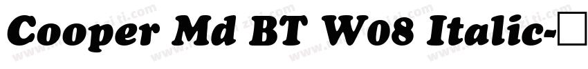 Cooper Md BT W08 Italic字体转换